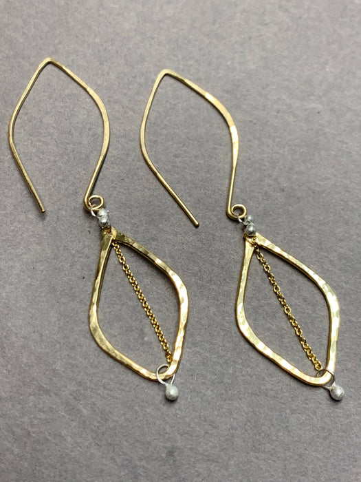 Hooked Leaf Tassel Earrings