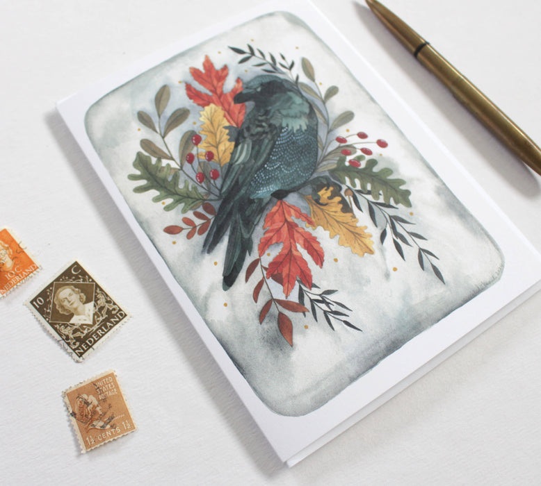 Greeting Card Blank - Autumn Crow