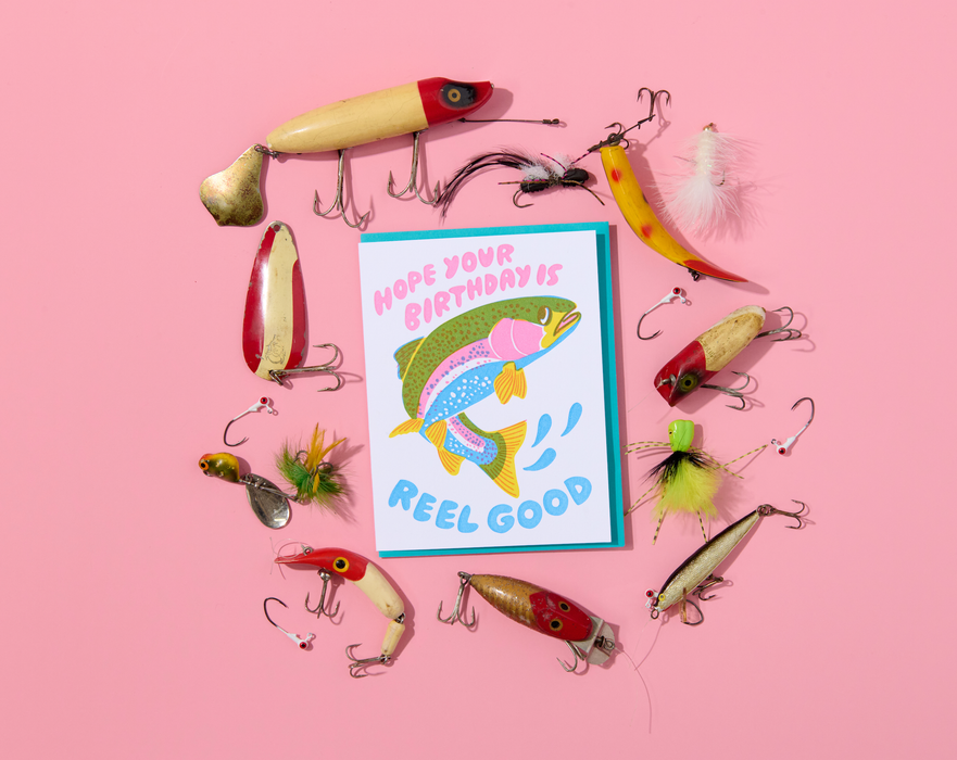 Reel Good Letterpress Birthday Card