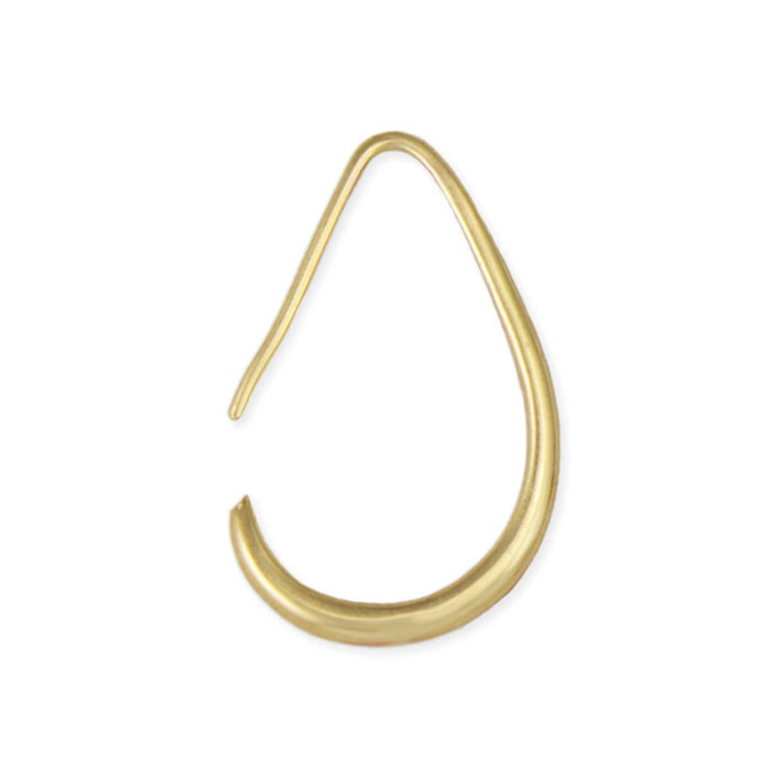 Classic Edge Gold Teardrop Hoop Earrings