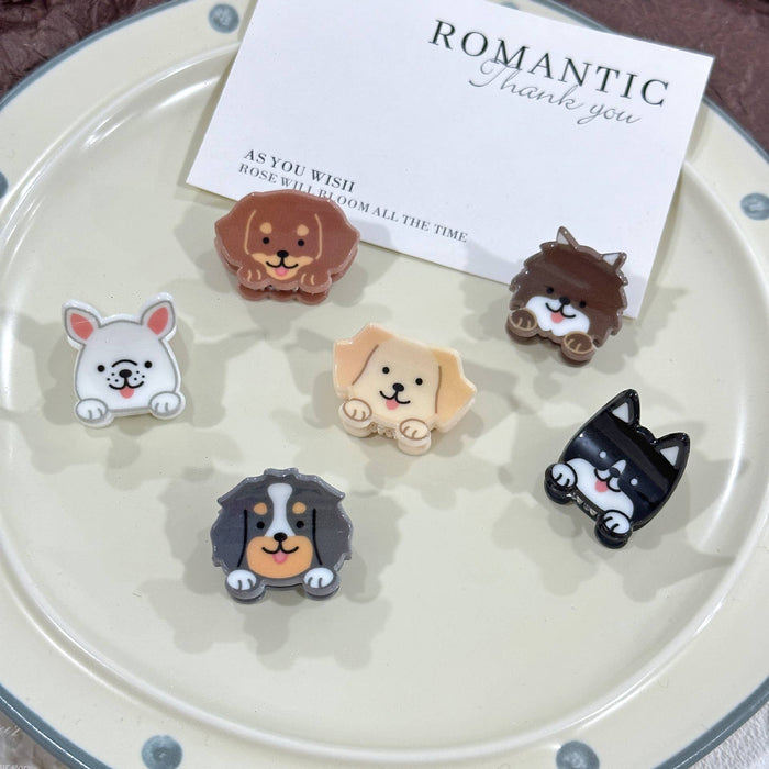 Cute Puppy Series Mini Hair Clip, Cartoon Animal Claw Clip