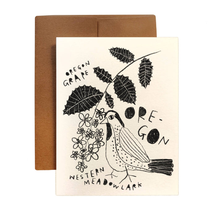 OREGON State Flower & Bird Greeting Card