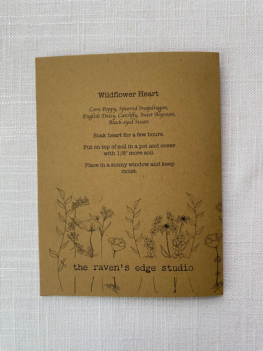 Seed Heart Card "I love you” Plantable Eco Valentine