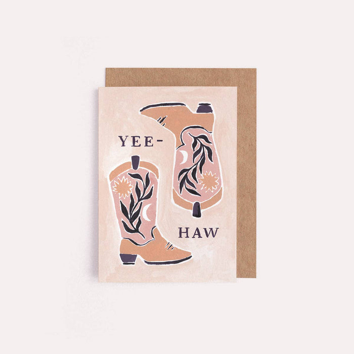 Yee-Haw Cowboy Boots Mini Card