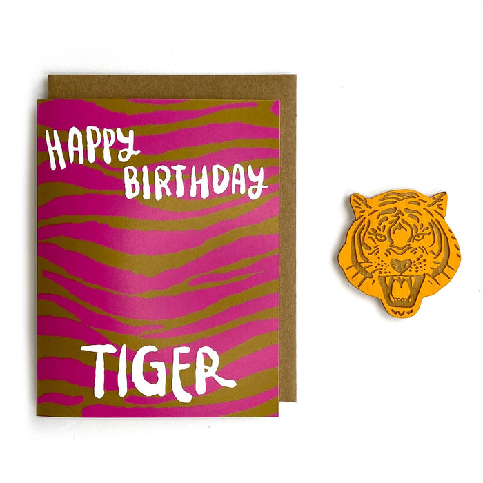 Happy Birthday - Tiger Magnet w/ Card