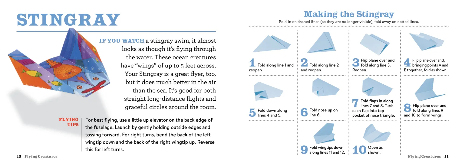 Flying Creatures Paper Airplane Book