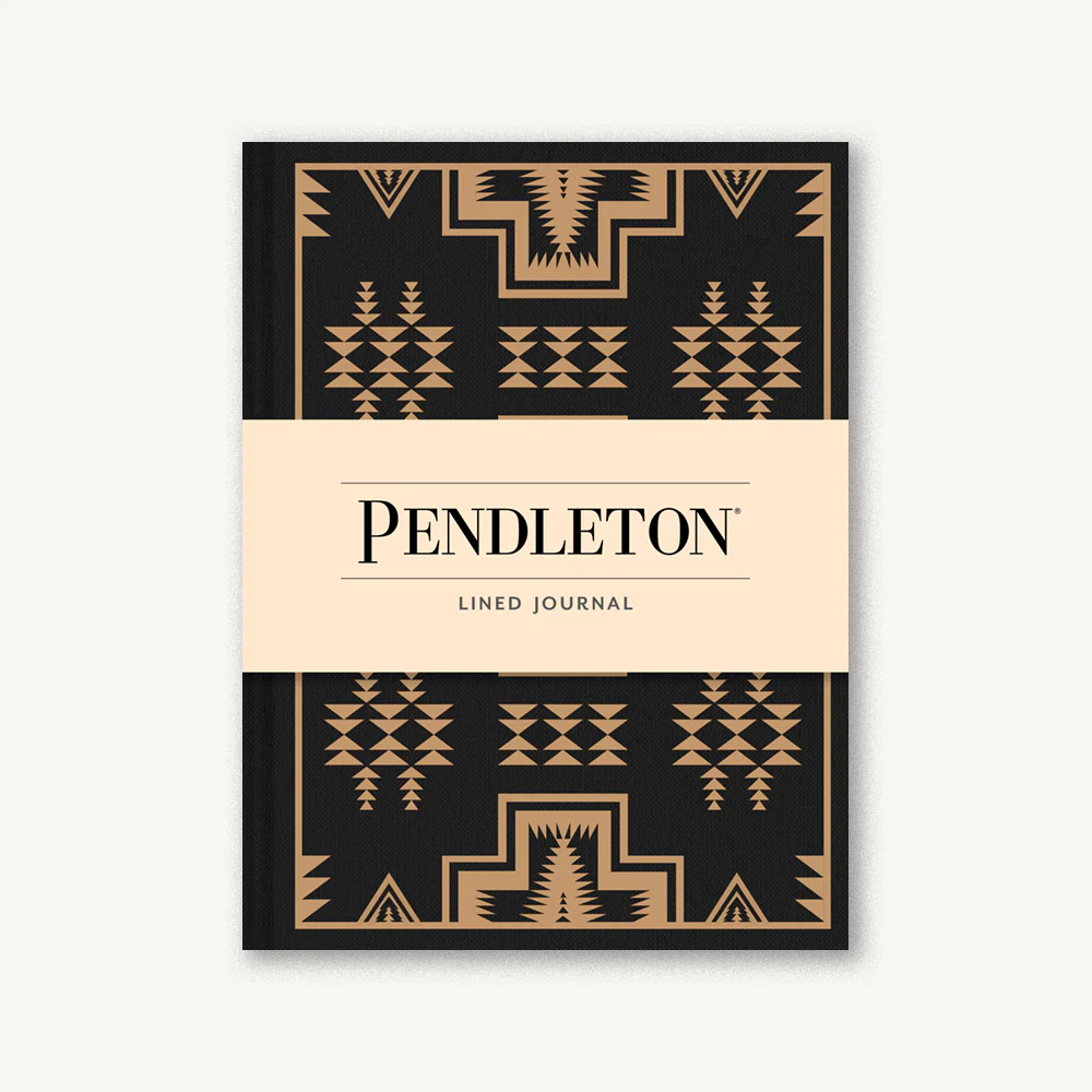 Pendleton lined journal with geometric pattern on a white background