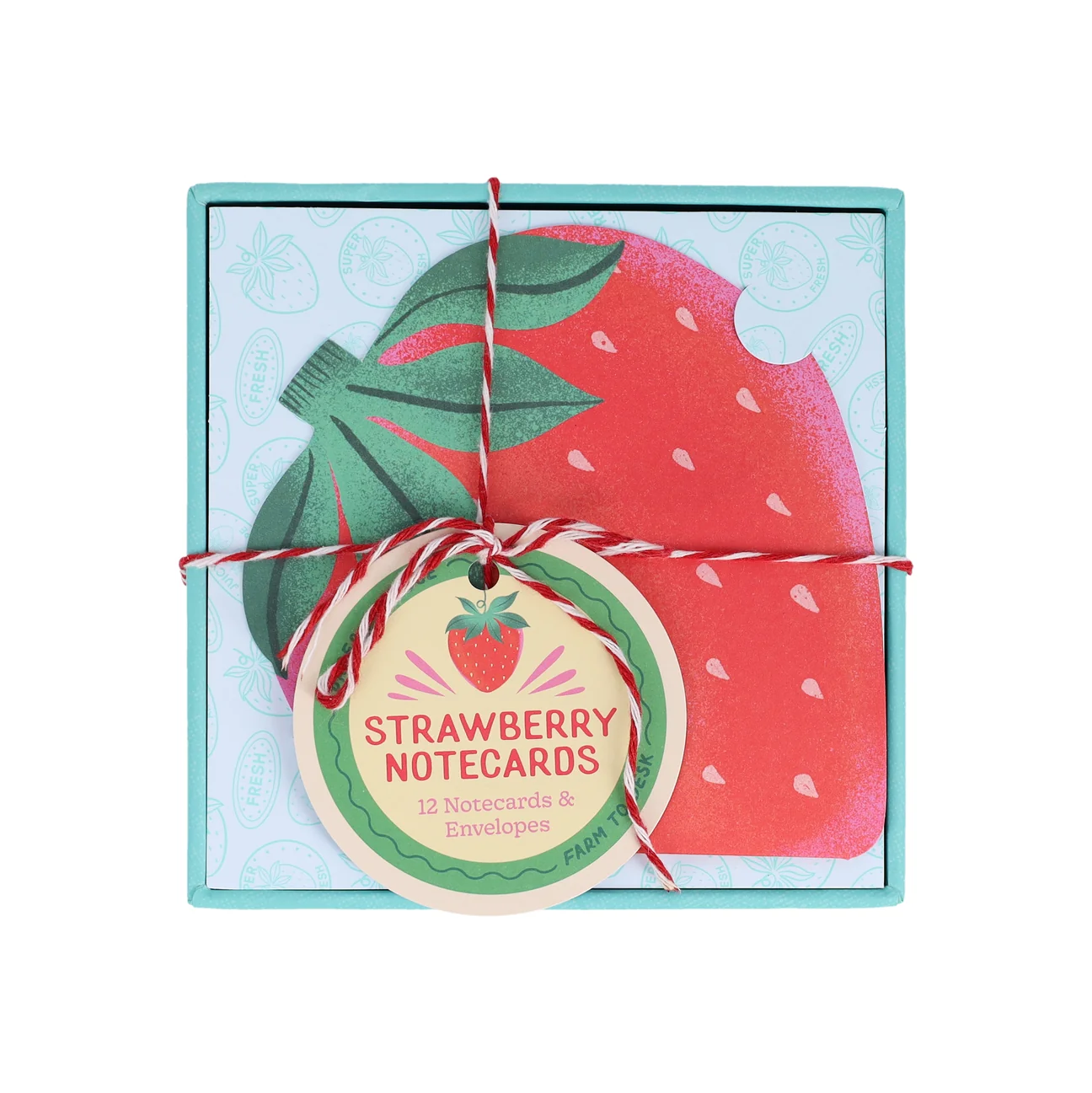 note card set of strawberry shaped cards 
