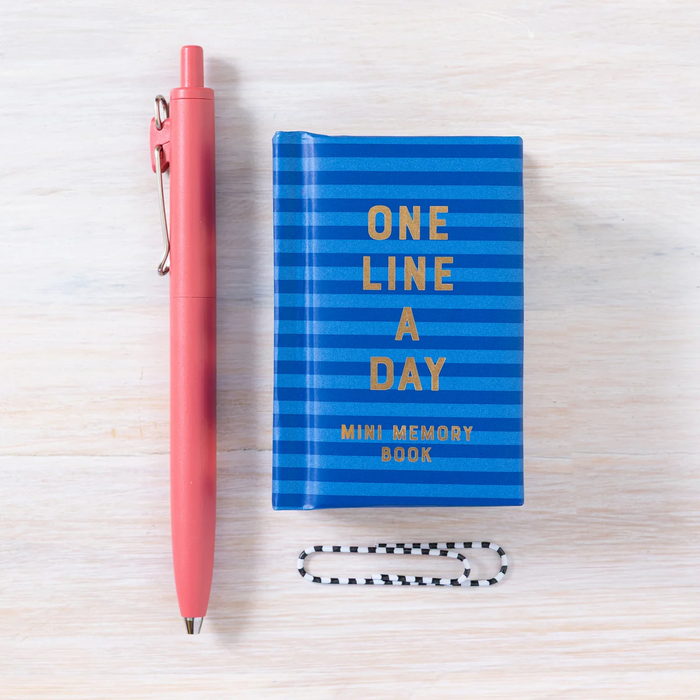 Navy Stripes Mini One Line a Day A One-Year Memory Book