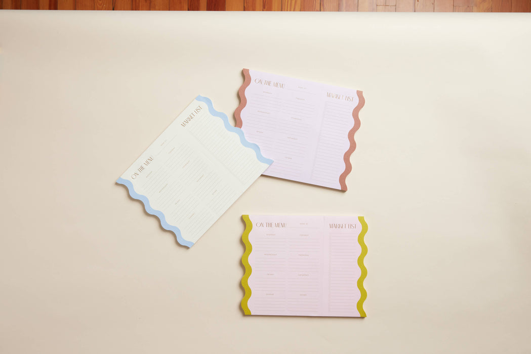Meal Planner Notepad With Magnets - Pink + Chartreuse
