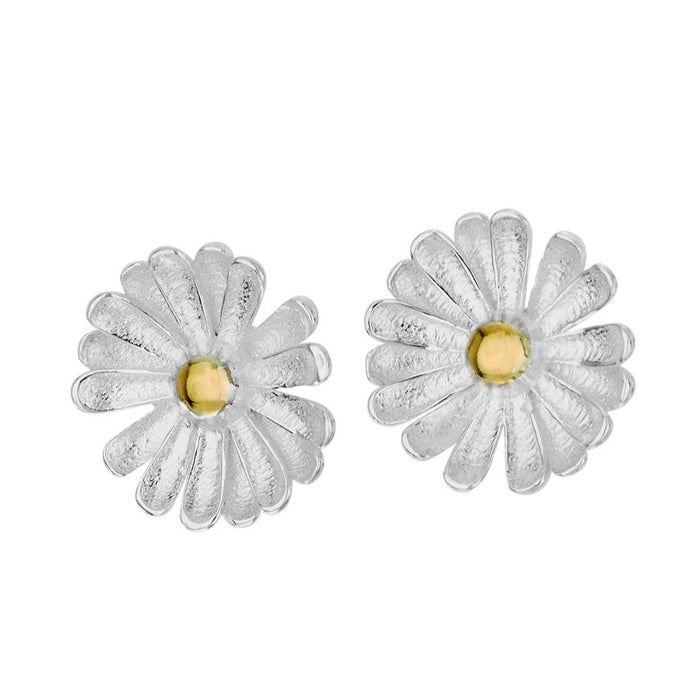 Bright Daisy Sterling Silver Flower Stud