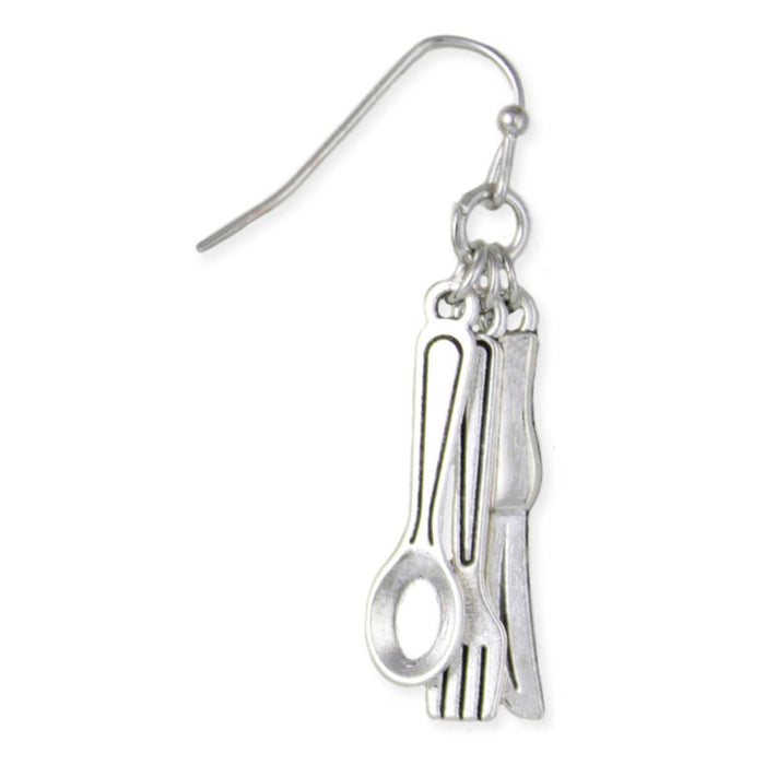 In the Kitchen Silver Utensils Earrings