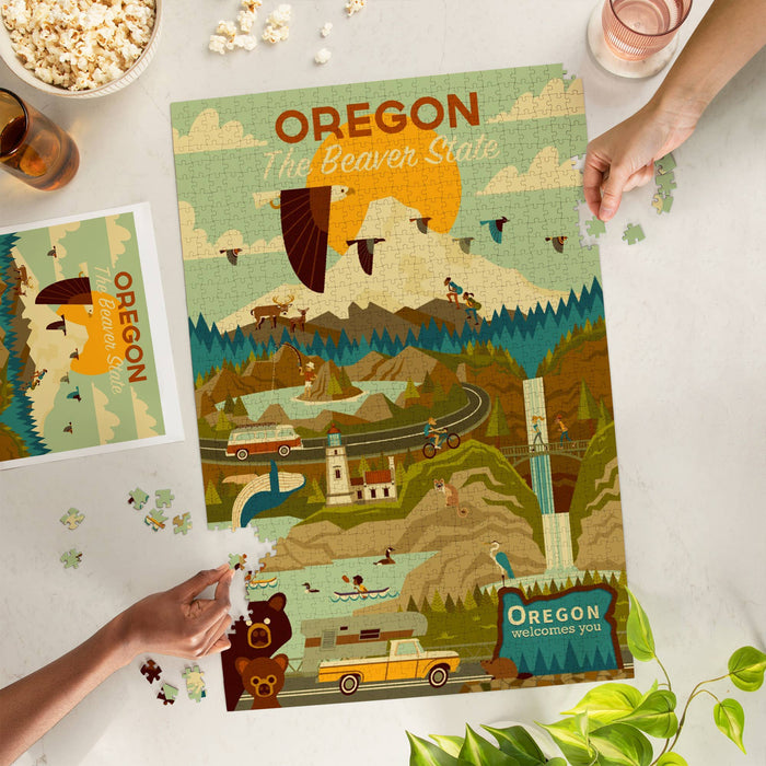 Oregon Geometric 1000-Piece Puzzle | The Beaver State
