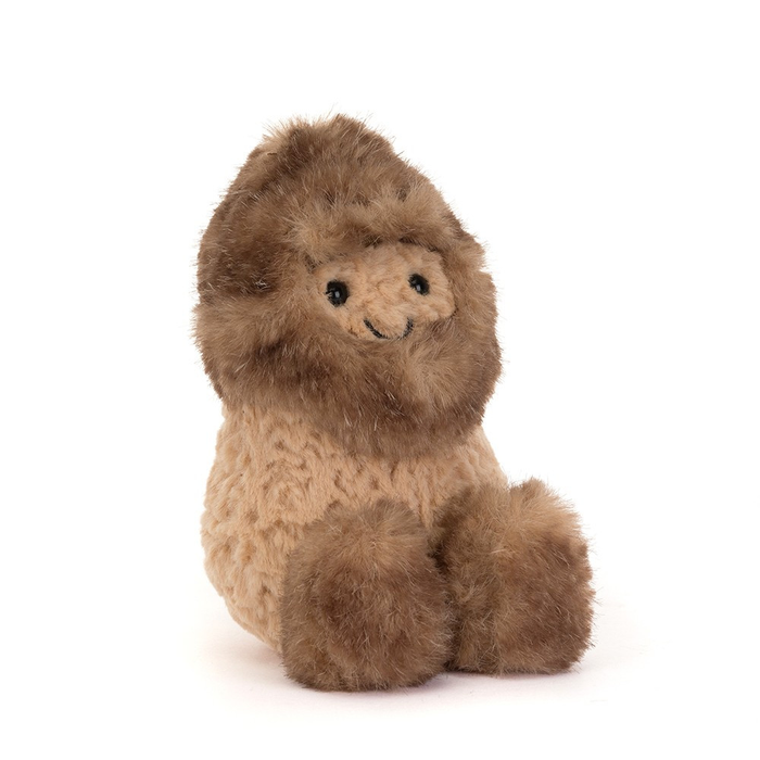 peanut stuffie with yeti hood and boots