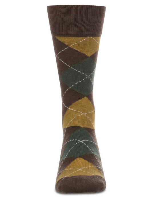 Argyle Cashmere Men's Crew Socks