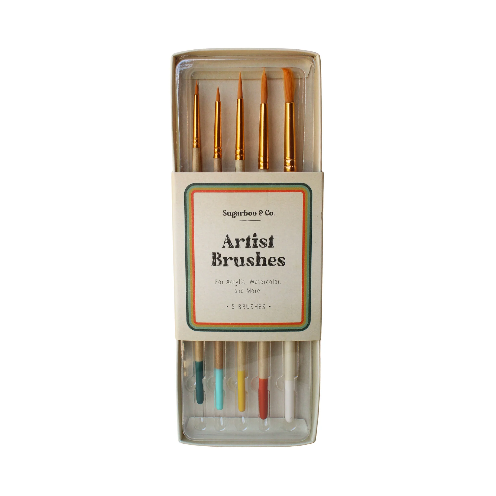 set of 5 artist paintbrushes