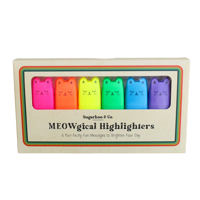 pack of cat shaped highlighters called MEOWgical Highlighters