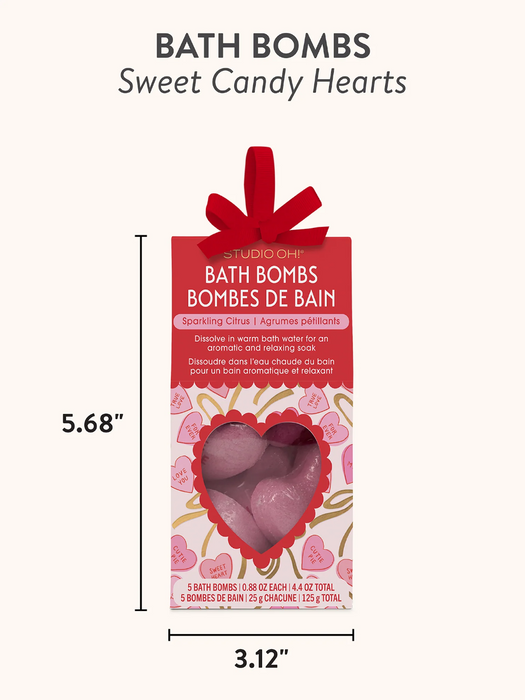 Sweet Candy Hearts Bath Bombs