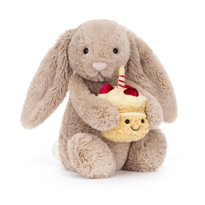Jellycat Bashful Beige Bunny 'Birthday