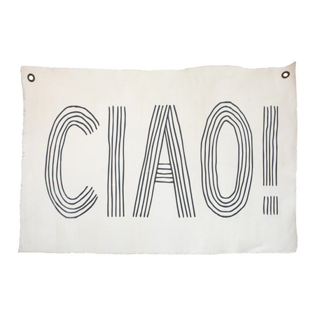canvas wall print that says "CIAO!"