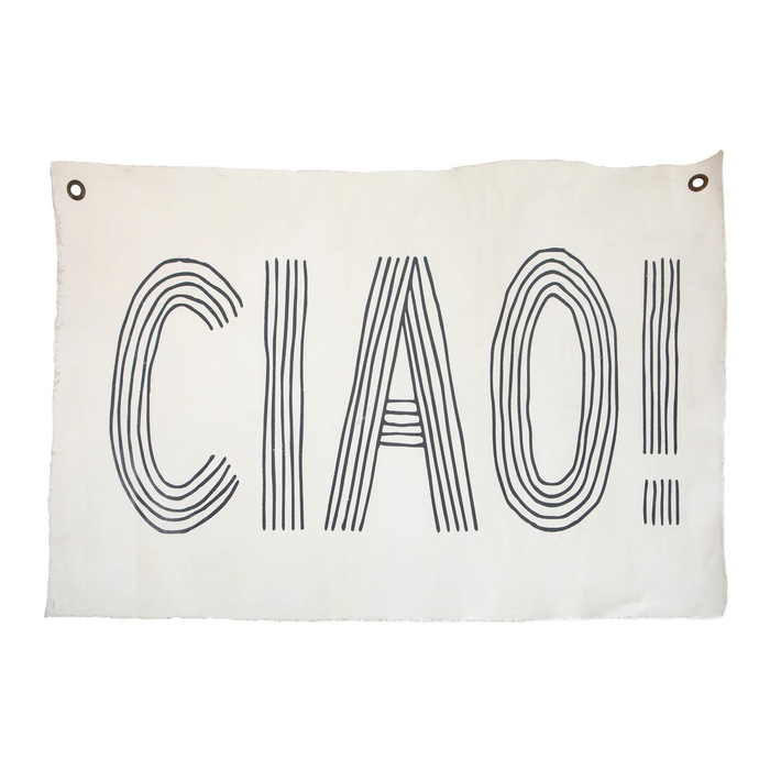 canvas wall print that says "CIAO!"