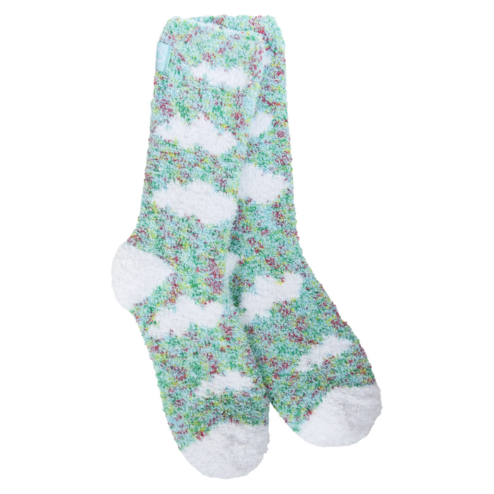 Cloud Aqua Blue Confetti Socks