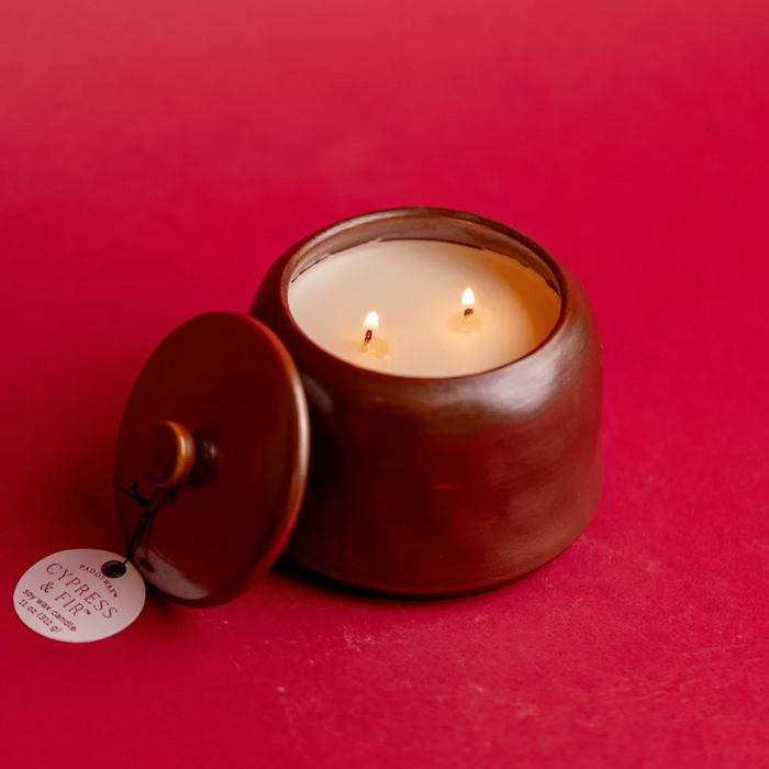 Cypress & Fir Bronzed Glazed Candle