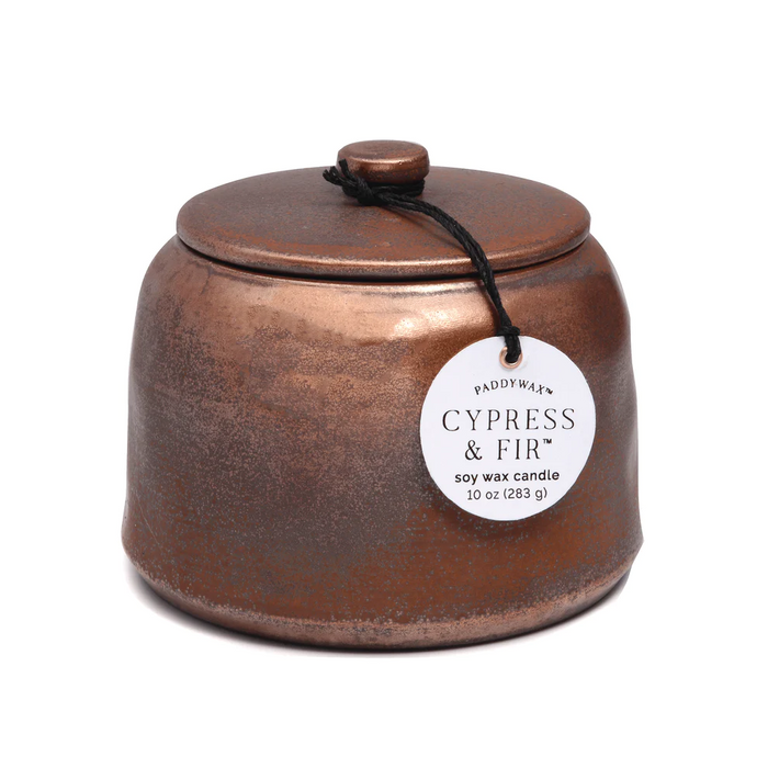 Cypress & Fir Bronzed Glazed Candle