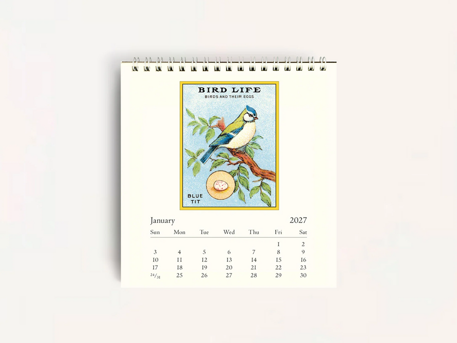 2027 Desk Calendar - Vintage Birds
