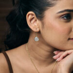 Brass Patina Pink Teardrop Earrings