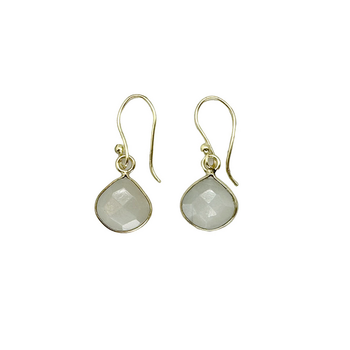 Brass Patina Pink Teardrop Earrings