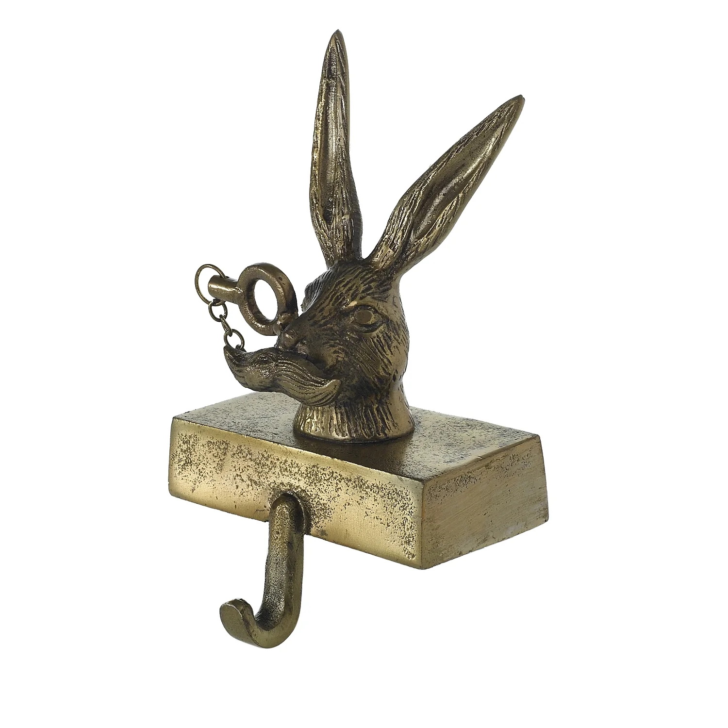 Rabbit bronze stocking holder