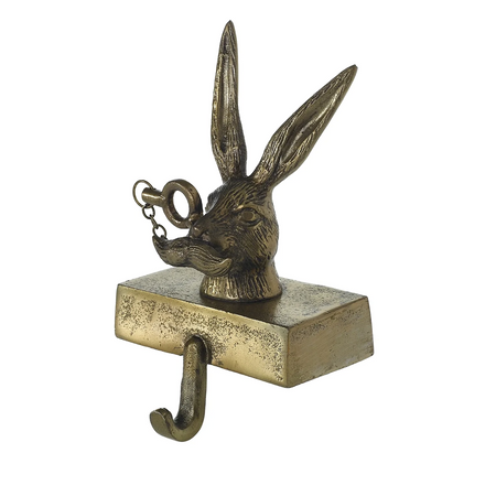 Rabbit bronze stocking holder