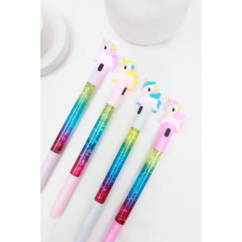 Light up Unicorn Rainbow Glitter Pen