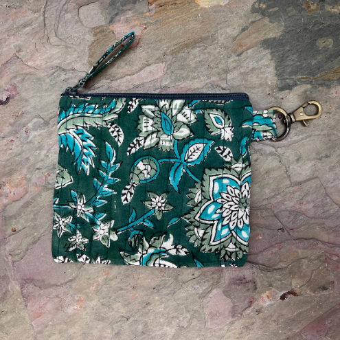 Quilted Block-Printed Travel Pouch