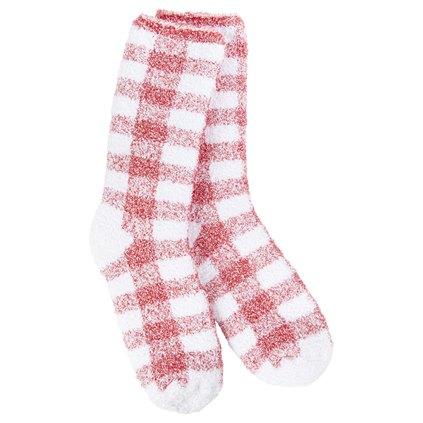 White/Crimson socks