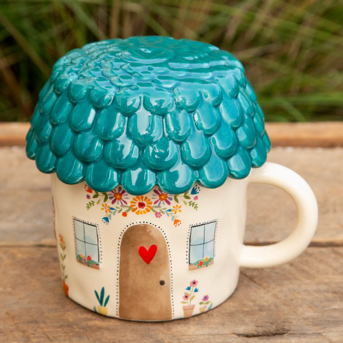 Lidded Mug - Cottage