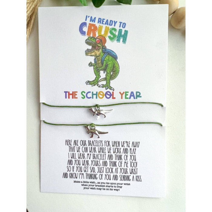 Dino Crush Back to School Wish Bracelet Mommy and Me