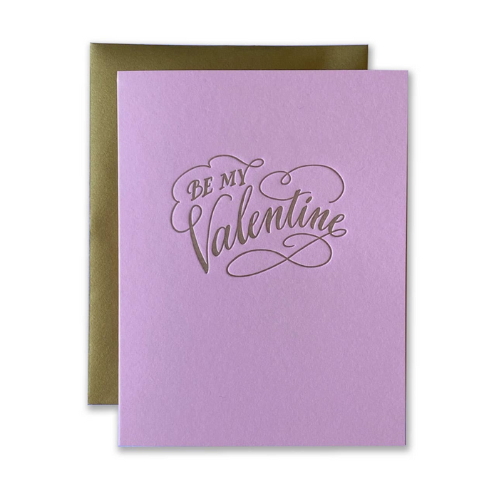 Be My Valentine Letterpress Card