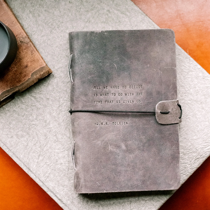 J.R.R. Tolkien Artisan Leather Journal in Charcoal