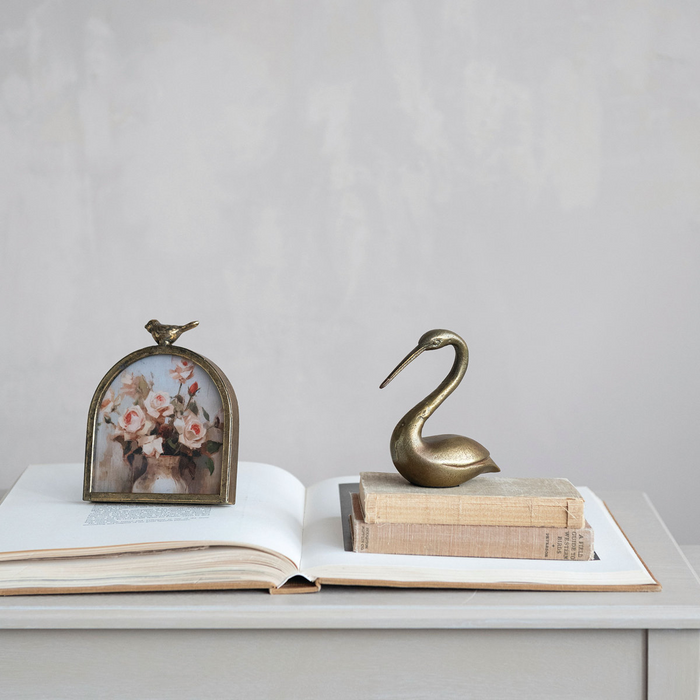 Gold Finish Photo Frame With Bird