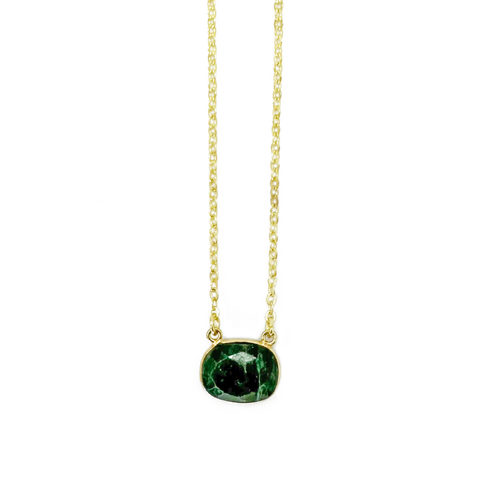 Gold Plated Necklace -Mica Green