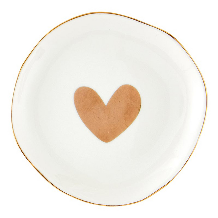 Ceramic Tray- Gold Heart