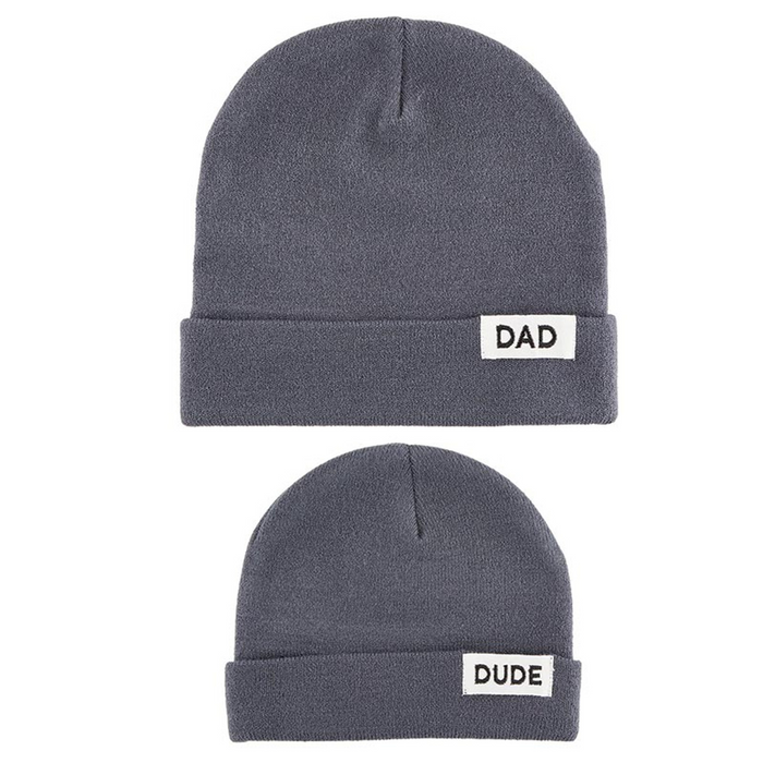 Dad + Dude Hat Set - Grey
