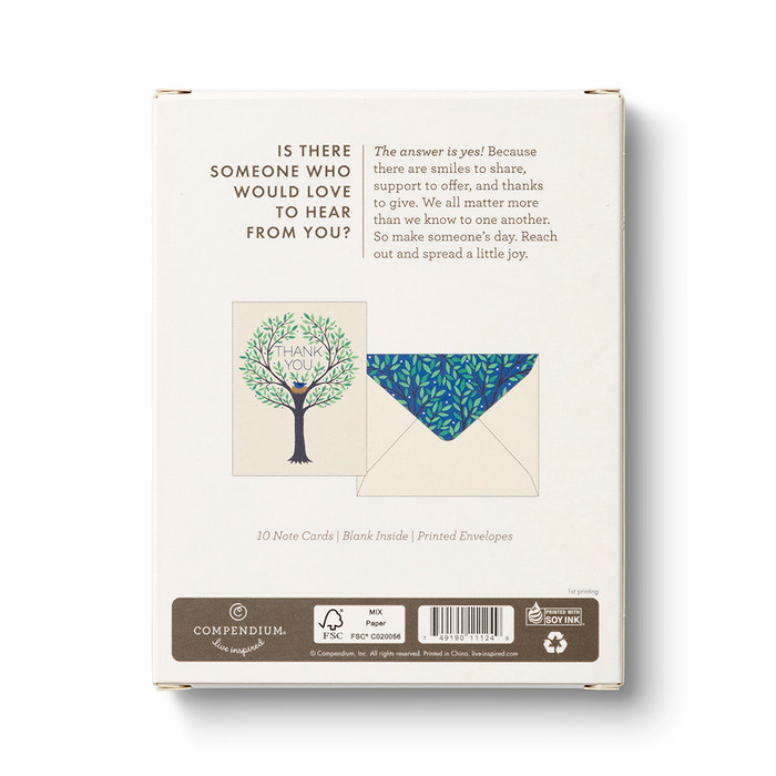 Thank You Nested Tree Boxed Blank Note Cards