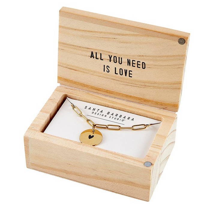 Link Chain Charm Necklace - Heart