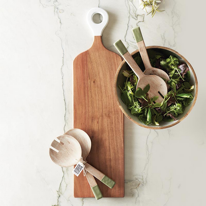 White Dipped Handle Serving Board