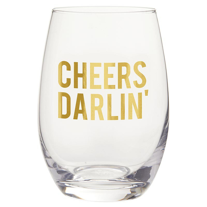 Cheers Darlin' Stemless Wine Glass