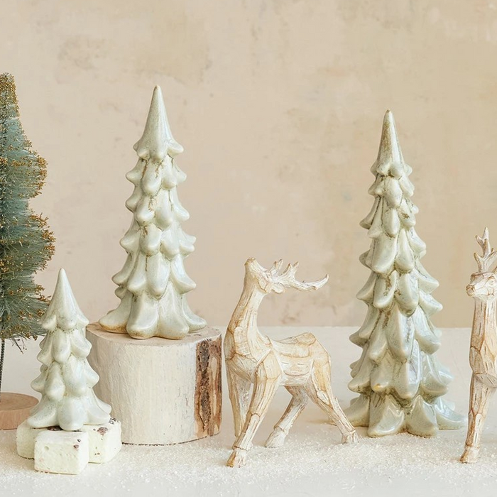Stoneware Tree, Reactive Glaze, Light Green (Each One Will Vary)