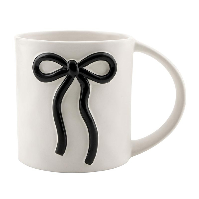 Artisan Wide Handle Black Bow Mug